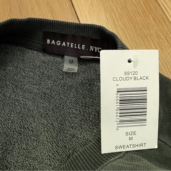 NWT Bagatelle NYC Ruffle Sleeve French Terry Sweatshirt Gray - Size Medium - Picture 8 of 13